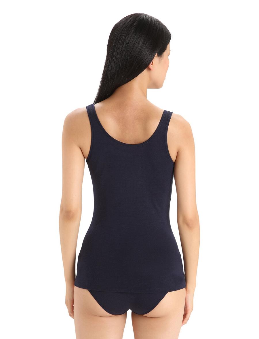 Bielizny Icebreaker Merino Siren Tank Top Damskie Granatowe | PL 1235EBCX